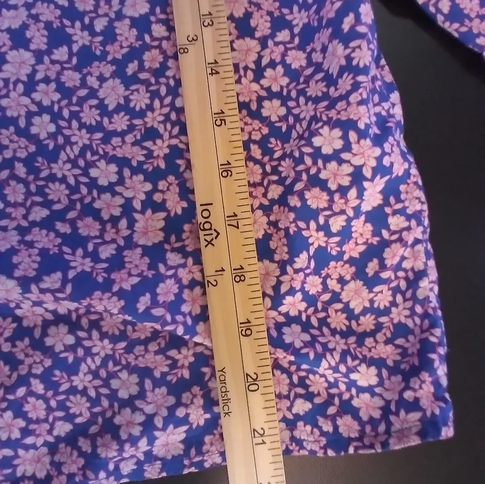 J Crew Floral Purple and Pink Blouse Ruffled Sleeve Cottagecore Fairy Boho